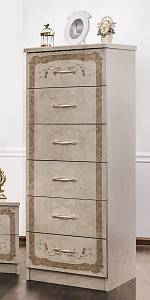Комод Патрисия 6 ящиков крем корень глянец