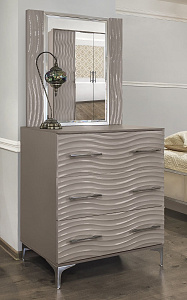 Зеркало Гравита ППУ серый камень глянец