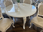 Столовая Натали белый глянец с круглым столом