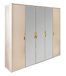 Шкаф Лара 5-дверный бежевый глянец