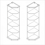 Натали стеллаж для шкафа левый белый глянец