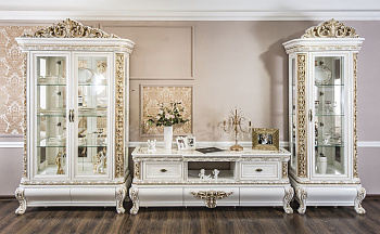 Витрина Алсу 1-ств белый глянец