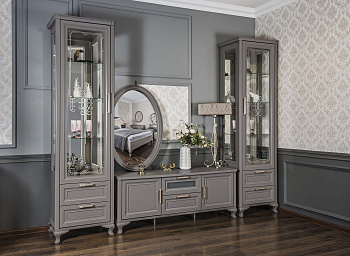 Гостиная Мокко 1+тв+1 серый камень