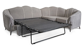 Диван Гравита угловой 3-у-1 серый серебро