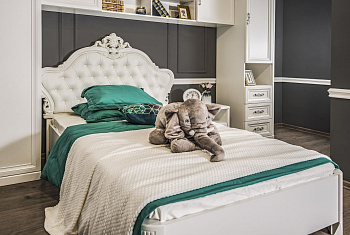 Спальня детская Мишель белый матовый