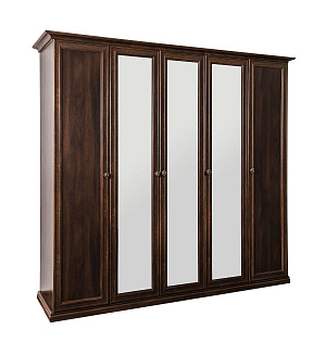Шкаф Афина 5-дверный (2+1+2) с зеркалом караваджо