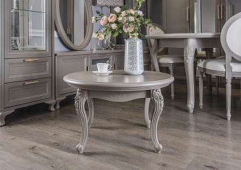 Столик круглый Мокко серый камень