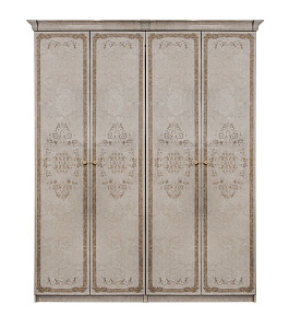 Шкаф Патрисия 4-дверный (2+2) без зеркал крем корень глянец