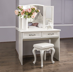 Зеркало трельяж Мишель для туалетного столика белый матовый