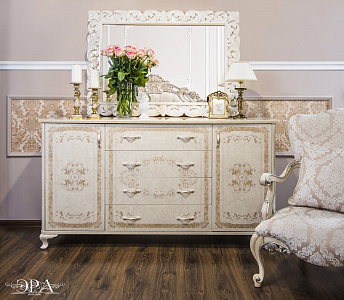 Комод Патрисия крем корень глянец (гостиная)