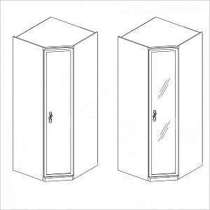 Натали секция угловая без зеркал белый глянец