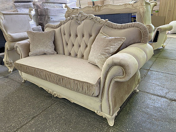 Диван Патрисия 3х местный серый глянец