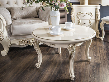 Столик круглый Джоконда крем глянец
