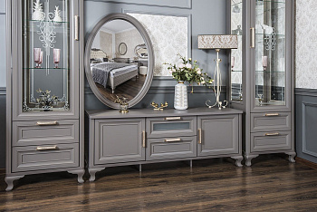 Витрина Мокко 1-ств серый камень