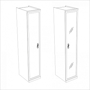 Мишель секция 1-ств без зеркал белый матовый