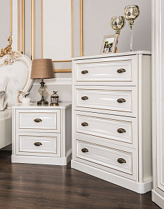 Тумба прикроватная Натали белый глянец