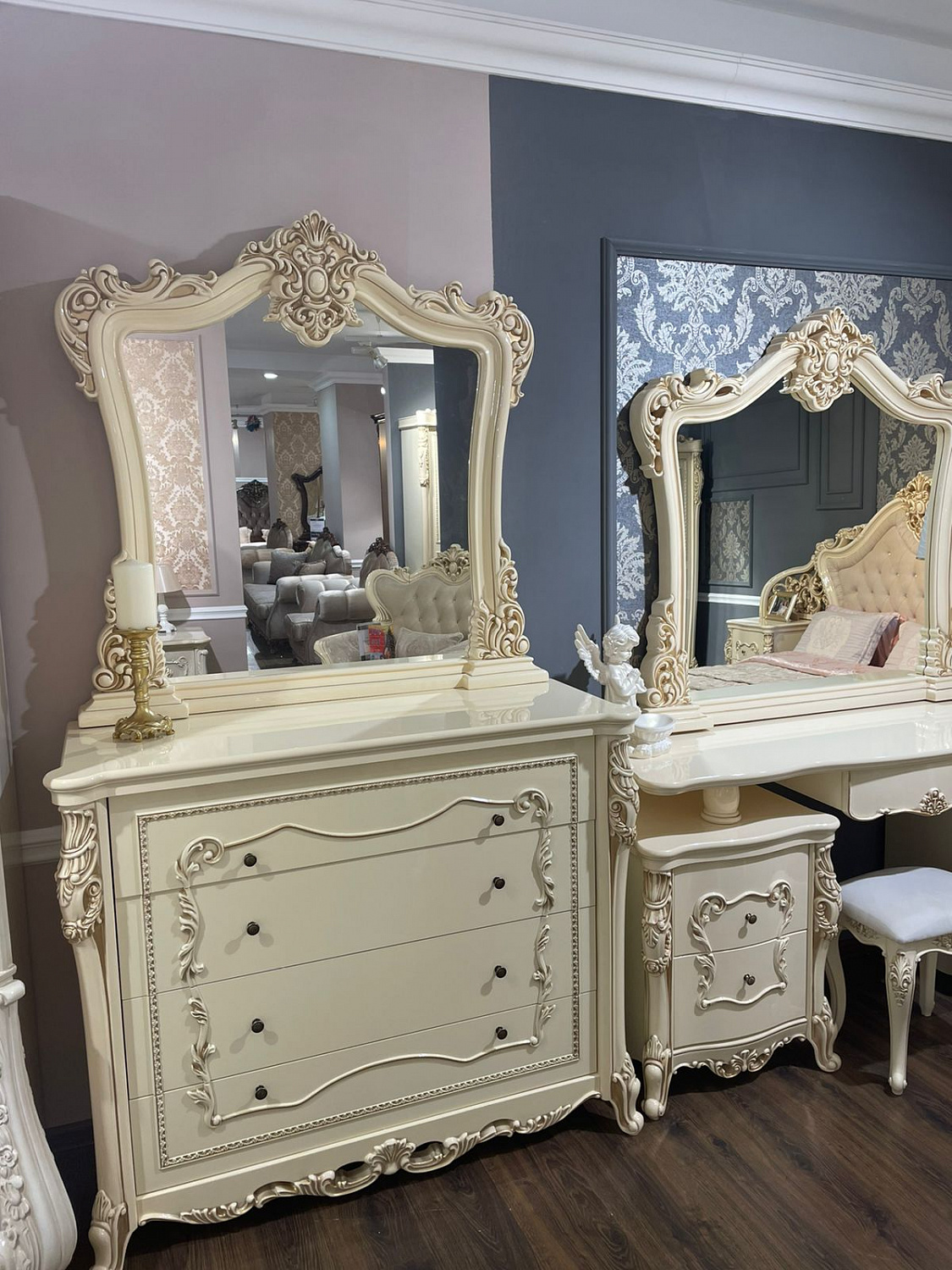 Комод Джоконда крем глянец (спальня)