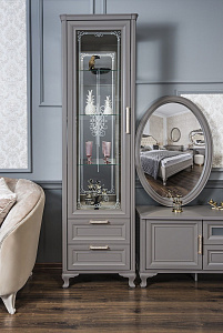 Витрина Мокко 1-ств серый камень