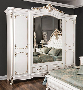 Спальня Флоренция 5-ств белый перламутр глянец