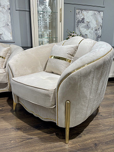 Кресло Лара бежевый золото