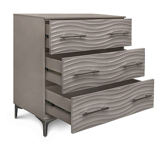 Комод Гравита 3 ящика серый камень глянец