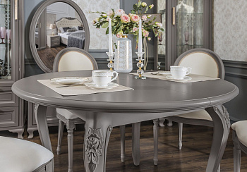 Стол Мокко круглый серый камень