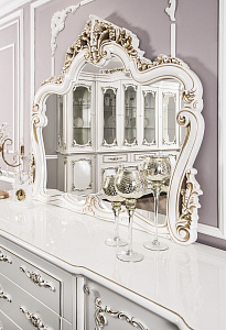 Зеркало Флоренция белый глянец (гостиная)