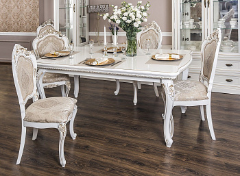 Стол Натали прямоугольный белый глянец