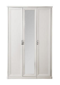 Шкаф Мишель 3-дверный (2+1) с зеркалом белый матовый