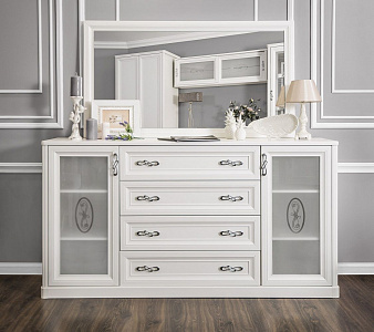 Зеркало Мишель белый матовый (гостиная)