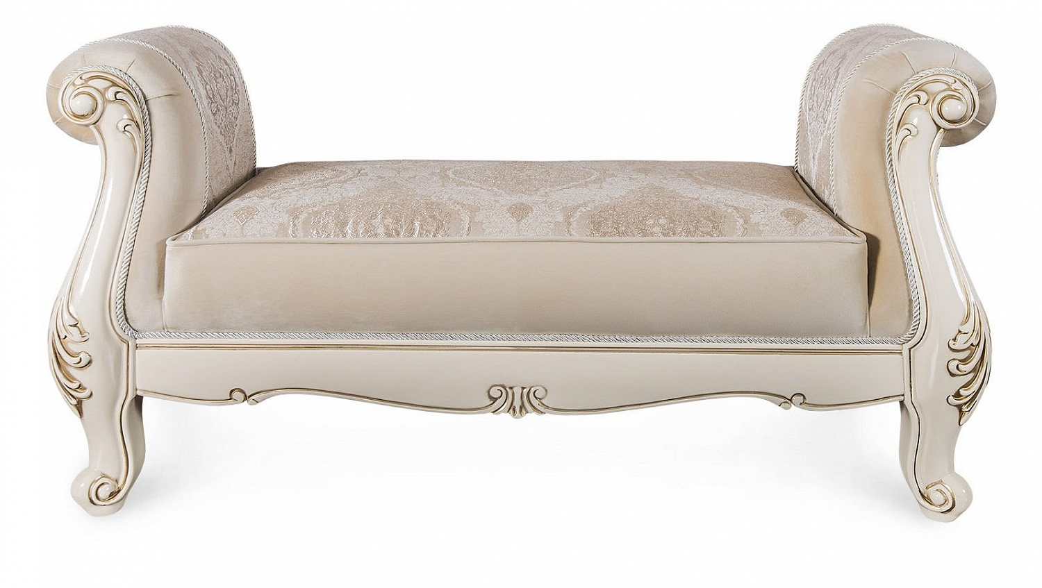 Оттоманка Джоконда с двумя подлокотниками крем глянец