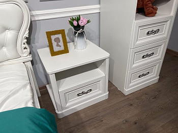 Тумба прикроватная детская Мишель белый матовый