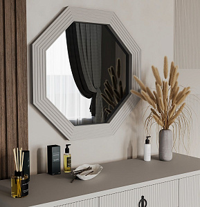 Зеркало Стелла светло серый камень