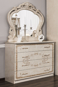 Комод Патрисия 4 ящика крем корень глянец