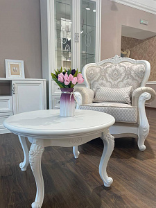 Столик круглый Мишель белый матовый