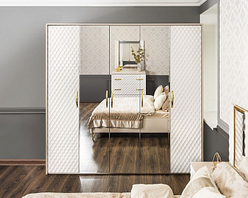 Спальня Лара 5-ств белый глянец