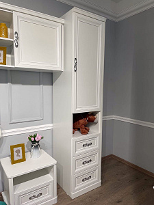 Шкаф детский Мишель 1-ств без зеркал белый матовый