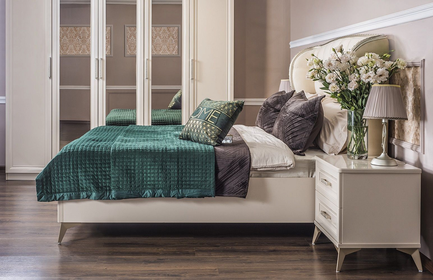 Шкаф Нонна 5-дверный мокко глянец