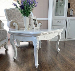 Столик прямоугольный Мишель белый матовый