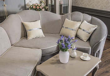 Диван Гравита угловой 2-у-1 серый серебро