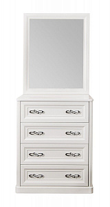 Комод Мишель 4 ящ. узкий белый матовый